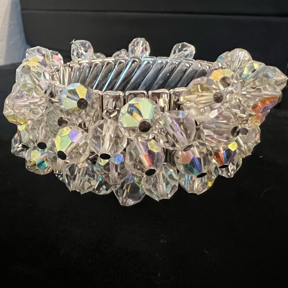 Vintage AB crystal stretch Cha Cha bracelet